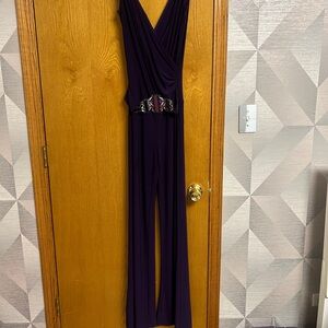 Cache Deep Purple Jumpsuit with Embellished Waist